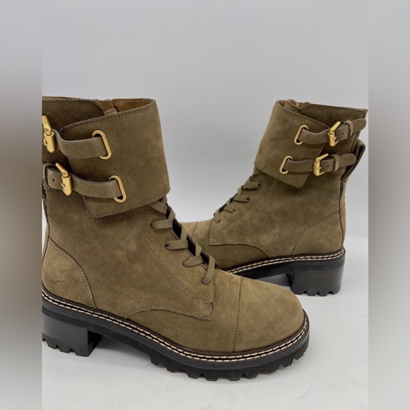 See by Chloé Mallory Suede Combat Boots - Picture 6 of 13